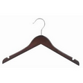 14" Juniors Walnut & Chrome Dress/Shirt Hanger